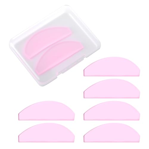 Eiodoni 4Pairs Lash Lift Shields Flat 1mm Thin Rose Korean Silicone Lash Lift Pads Super Sticky and Glueless Reusable Eyelash Lifting Rods for Perm Lamination Straightening Salon Use