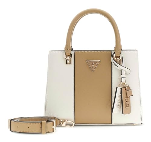 GUESS sac à main Noelle II Cream White et Beige taupe à triple compartiment