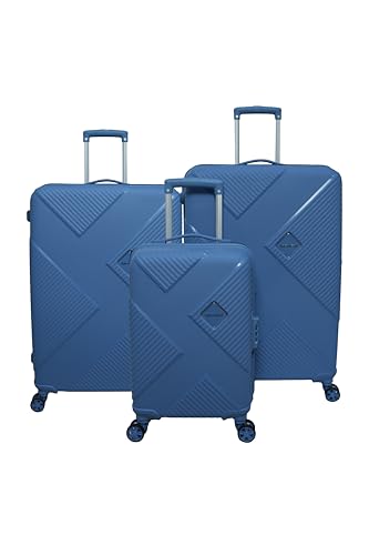 Image of American Tourister Kamiliant -8 Wheel, 3PC Set (Small + Medium + Large) Hard PP Suitcase for Travel /Trolley Bag for Travel /Travel Bag with TSA Lock & Smooth Sliding Double Wheel (Mystic Blue)