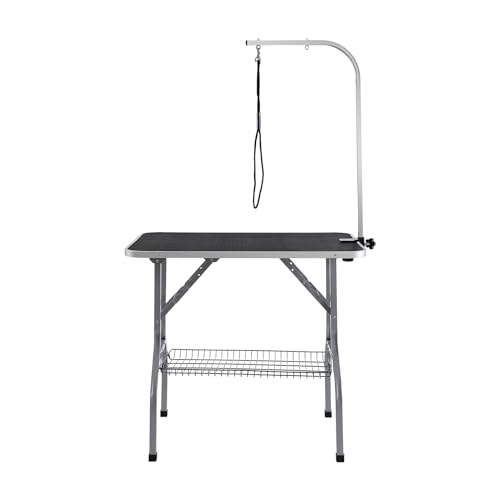VEVOR Trimmtisch 985x615x1662mm Schertisch Edelstahl Hundepflegetisch 150kg Tragfähigkeit Frisiertisch Hund Faltbar Tierpflegetisch 914,4x609,6mm Desktop Ideal für Baden Trimmen Trocknen Bürsten