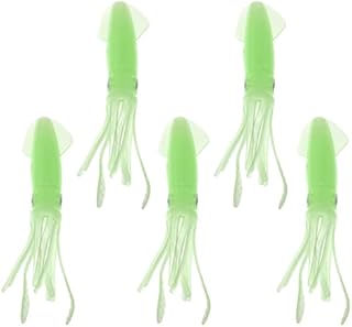 Squid Lures ZRM&E 5pcs Soft Rubber Luminous Fishing Lure 10.5cm Artificial Squid Fish Saltwater Freshwater Bait Night Fishing Gear