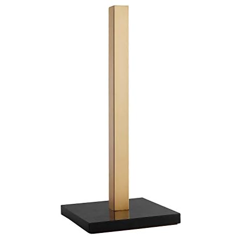 LUTAVOY Paper Towel Holders Kitchen Standing Paper Towel Roll Holders with Marble Base Copper Plated(KZ40 Gold&Black) Cover