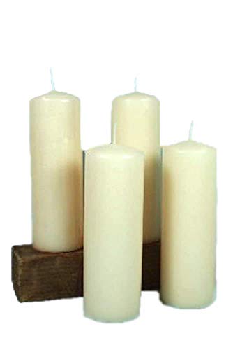 Altarkerzen Hillfield 4 Stück cremefarbene Stumpenkerzen 200 x 68 mm