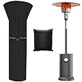 420D PU Large Patio Heater Covers with Zipper 89x33inches, Luxiv Black Outdoor Heater Cover Waterproof Snowproof Large Heater Covers for Standing Heater with Straps and Storage Bag