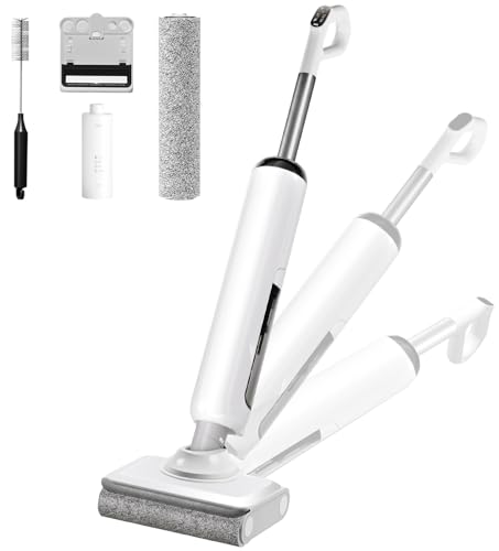 HABIUBIU Wet Dry Vacuum Cleaner, 180° Lay-Flat Cordless Vacuum Mop Combo with Edge Cleaning, All-in-One Floor Cleaner for Hard Floors, 35mins Runtime, Full-Path Self-Cleaning&185℉ Flashdry