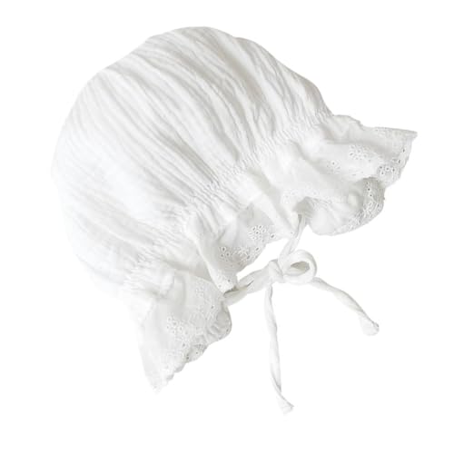 BESPORTBLE Lace Sun Hat for Newborn Months Windproof UV Protection Summer Cap with Elegant Classic Design Comfortable Breathable Material for Photo Shoots and Special Occasions White