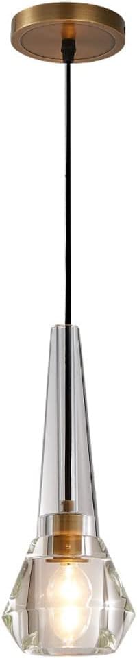 Luminaire à 1 lumière en cristal pour salon et chambre à hauteur variable