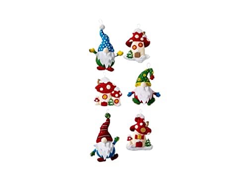 Bucilla 89298E Gnomes, Felt Applique Christmas Ornaments thumb #2