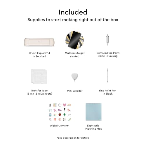 Image of Cricut Explore 4 - Smart Cutting Machine (Seashell) | Digital Content Bundle - Includes 30 Images in Design Space App