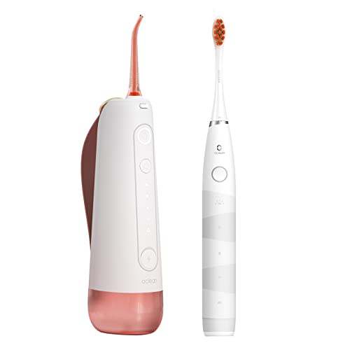 Oclean Flow White Electric Toothbrush For 180 Days Battery Life & Pink Cordless Water Flosser For Teeth W10 #TOP15