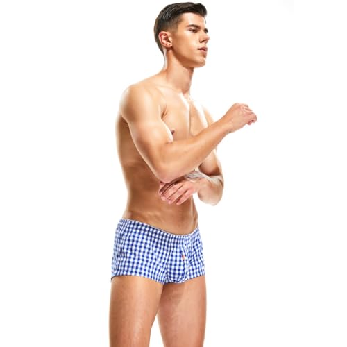 Classic Fit Button Fly Boxer Briefs for Men Striple Pattern Underwear Men's Boxer Briefs3