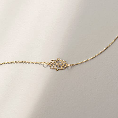14K Solid Gold Hamsa Bracelet for Women | Protective Charm Bracelet | Dainty Gold Jewelry Gift4