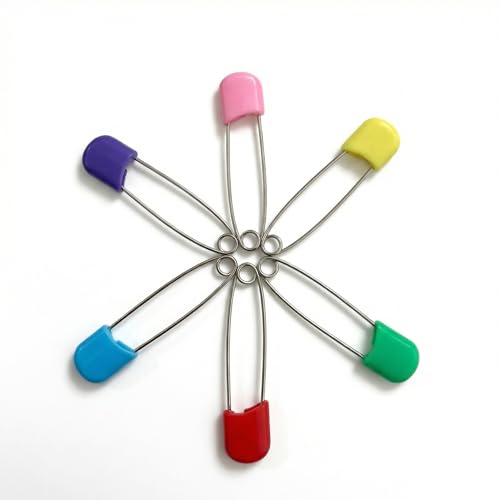 WALWAL 30 Pcs Diaper Pins Stainless Steel Safety Lock Cloth Diaper Fasteners Baby Use(Colorful)