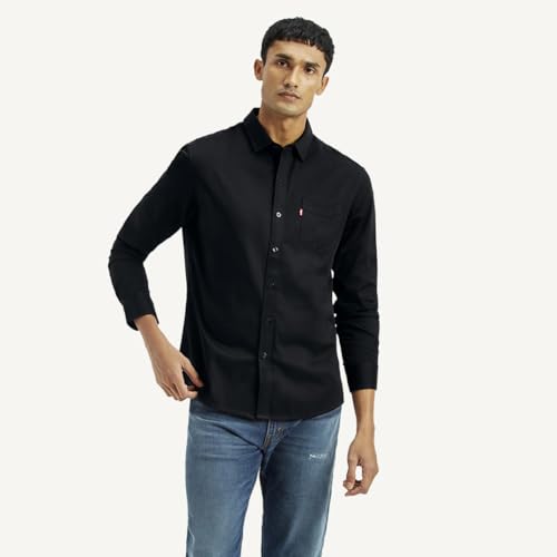 Image of Levi's Men's Cotton Solid Slim Fit Shirt