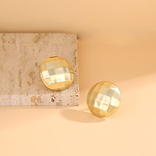 Aprilery Gold Stud Earrings For Women, 18K Gold Plated Round Ball Heart Knot Cable Earrings Cuff Ear Gold Jewelry Earrings For Teens Girls Gifts For Her (Big Round) #TOP4