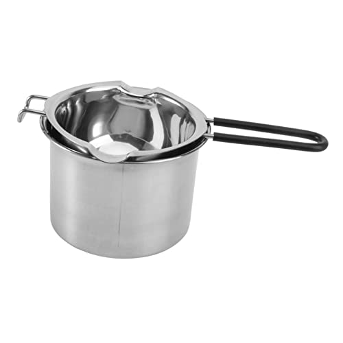 ABOOFAN 2Pcs Stainless Steel Melting Pot with Handle Double Boiler for Chocolate Butter and Sauces Easy to Clean Space Saving Design