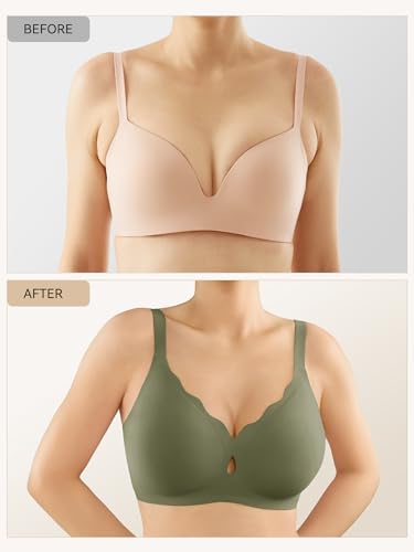 Image of LUCKMEEY Bras for Women No Underwire Wave Push Up Wireless Bra Seamless Bras Full Coverage Bralettes Lift Everyday Bras