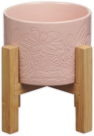 Amazon.com : Christian Art Gifts Pink Ceramic Table Top Planter Pot ...