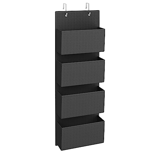 SONGMICS Étagère à Suspendre, Rangement Suspendu, Organisateur, Penderie, à Suspendre à la Porte ou au Mur, 4 Pochettes, Chambre, Bureau, Cuisine, 12 x...