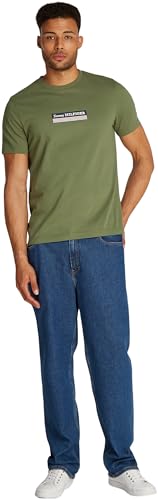 Tommy Hilfiger Herren T-Shirt Kurzarm Box aus Baumwolle, Grün (Battle Green), XXL – Ansicht 5