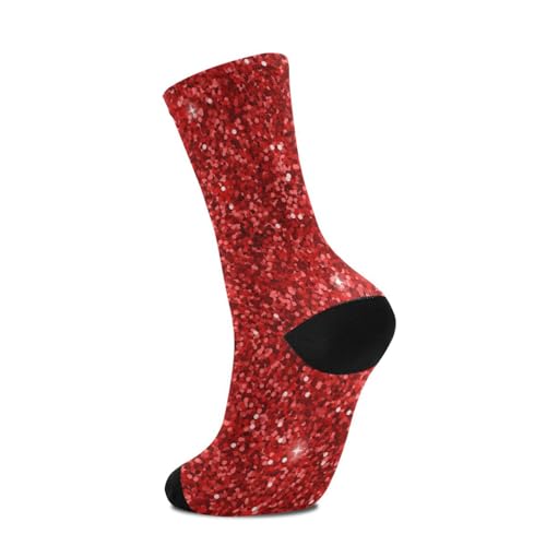 Plaaee Athletic Running Socks Red Bling Glitter Low Cut Sports Tab Crew Socks for Men and Women4