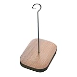 TOVINANNA Soporte Adhesivo para Campanillas de Viento Gancho Metálico Base de Madera Nogal Instalación sin Taladrar Colgador Multiusos para Puertas de Cristal y Jardín Decoración