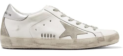 Casual Scarpe da Ginnastica in Pelle Superstar Scarpe da Ginnastica Femminile Slide (38,Silver)