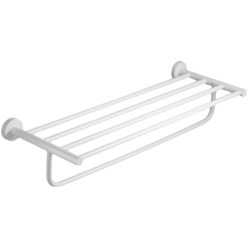 JvFbjLF Bathroom Towel Rack Towel Rack Stainless Steel Household Bathroom White Towel Bar Storage Set Shelf