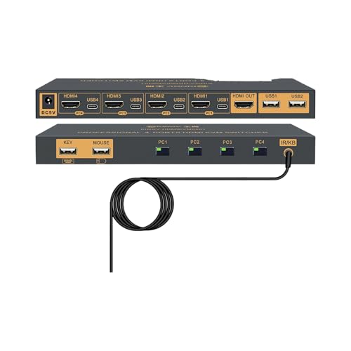 KVM HDMI 4 en 1 sortie 4K pour partager ecran clavier et souris