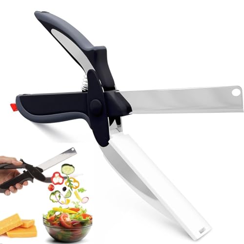 Forbici Da Cucina 2 In 1 for Alimenti - Forbici Da Tagliere In Acciaio Inossidabile Con Blocco Di Sicurezza | Coltello Da Pomodoro Da 9,6 Pollici - for Carne E Formaggio
