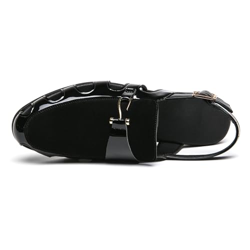 Men's Closed-Toe Leather Strap Business Sandal Cool Beach Sandals Plus Size3