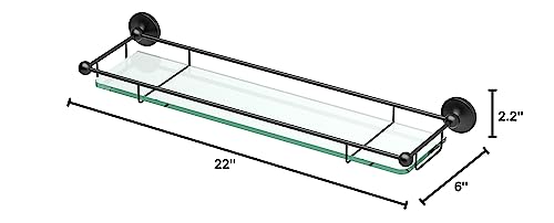 Gatco 1465Mx Premier Tempered Glass Shelf, Matte Black #TOP2