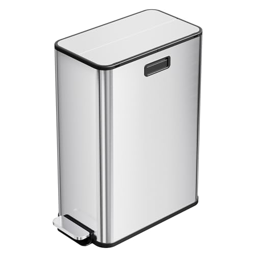 Bote de basura dual 2 x 7.4 gal tubo acero inoxidable
