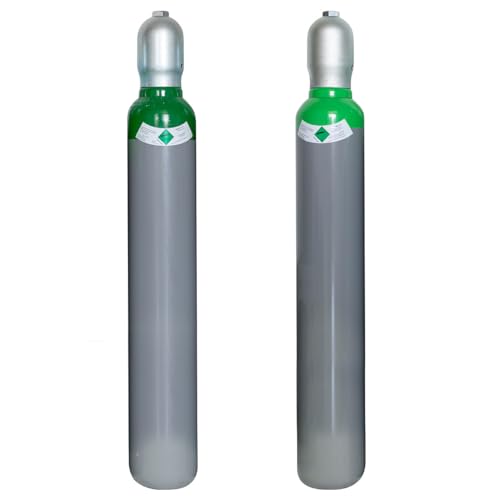 Generisch Welding Gas Set 10 L Argon 4.6 + 10 L Protective Gas C18 Welding Gas for TIG/MIG/MAG, TÜV up to at least 2034/12