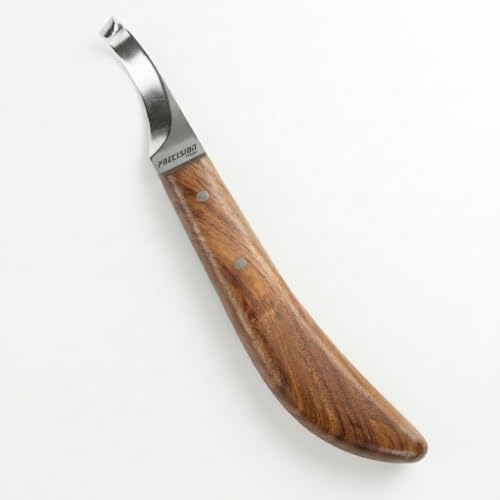 Image of Precision Farrier Tools Super Sharp Hoof Knife Farrier Tools Right-Handed Hoof Knife with Wooden Handle for Horse & Cow Hoof Trimming