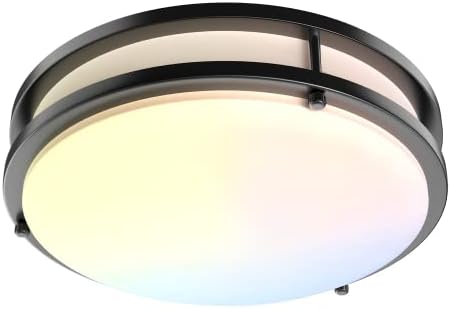 Yogaret 13 Inch LED Ceiling Light Fixture, 40W Flush Mount Ceiling Light 4000 Lumens Dimmable, 3000K/4000K/5000K Modern Ceiling Lamp for Bedroom Kitchen Bathroom Hallway Closet Laundry - ETL Listed