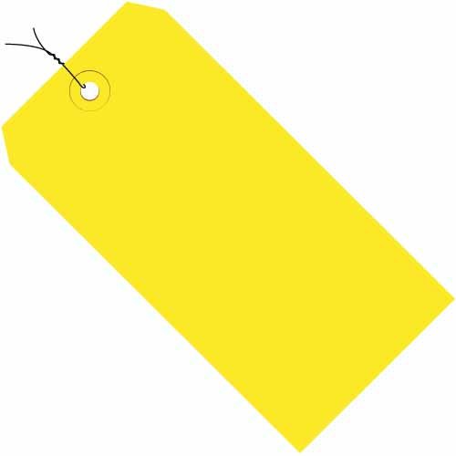 Partners Brand PG11093C Shipping Tags, Pre-Wired, 13 Pt., 8" x 4", Yellow (Pack of 500)