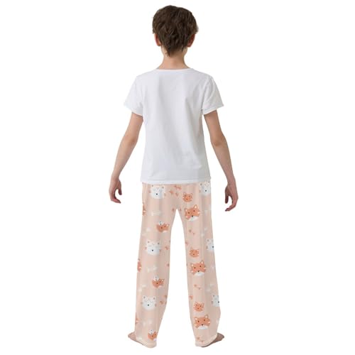 Boys' Pants Cute Cat Fish Orange Long Bottoms Jogger Pants Elastic Waist Trousers with Pockets S-XL3