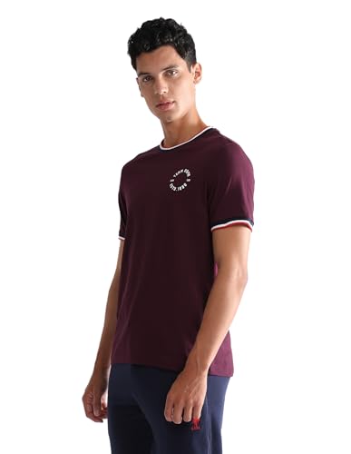 Image of U.S. Polo ASSN. Mens OEE01 Striped Neck Cotton Lounge T-Shirt - Pack of 2