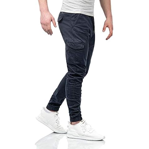 Indicode Men's Outdoor Cargo Trousers Cargo Trousers Fabric Long Many Pockets B698 - Blue - XXL Cover