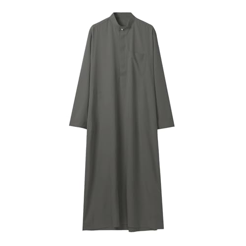 Thobe arabe traditionnel noir, un qamis de qualité supérieure aux finitions soignées - 2