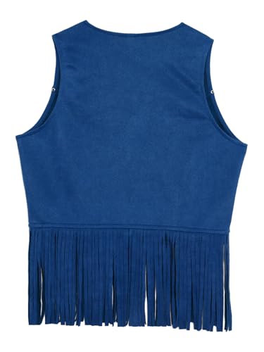 Moily Kids Boys Girls Western Waistcoat Faux Suede Fringe Vest Cowgirls Hippi Dance Cardigan4