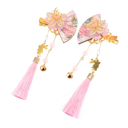 COSMEVIVI 2 Pezzi Delicato Fermaglio per Capelli Giapponese con Fiore e Nappine Accessorio Elegante per Donne e Ragazze per Kimono e Acconciature Raffinate