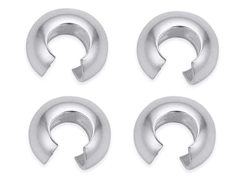 200pcs Crimp Bead Knot Cover End Caps 3mm (0.12 Inch) Small Crimp Cover Sterling Silver Plated Copper Brass for DIY Craft Jewelry Making CF9-3