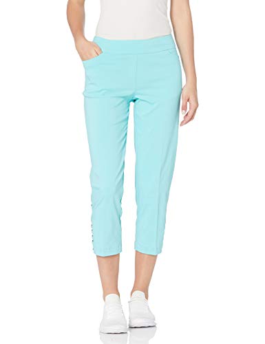 Women's Solid Crop Pant – Tummy Control Slimming Pull-On Pants | Comfortable Office, Travel & Casual Stretch Trousers - View #9