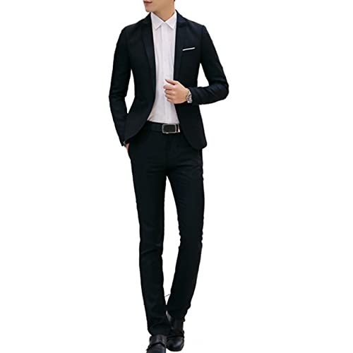 Men's Formal Dress Blazer Jacket Pants Casual Work Office Business Suit Jacket Fashion 3 Piece Tuxedo Prom Suits Set2