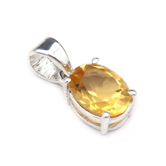 GenericGoyal Jewels Citrine Gemstone 925 Sterling Silver Pendant Jewelry GTPE-61, Metal Gemstone, gemstone