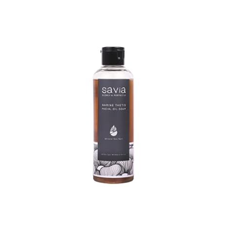 SAVIA MARINE THETIS FACIAL OIL SOAP, MINERAL SEA SALT, Combination-Oily to Oily Skin Formula, Hydration, Acne Treatment, Make Up Wash, Pure Oil Soap, Daily Facial Oil Soap