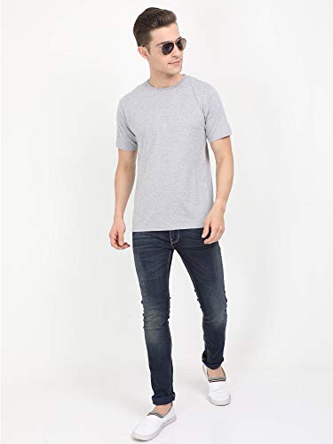 Image of FLEXIMAA Men's Cotton Round Neck Plain Half Sleeve T-Shirt