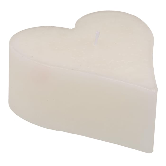 Vela Corazón Rojo. Velas Decorativas Corazones. Vela Romántica Roja. Velas Corazones Grande (15x15x6) (Blanco)